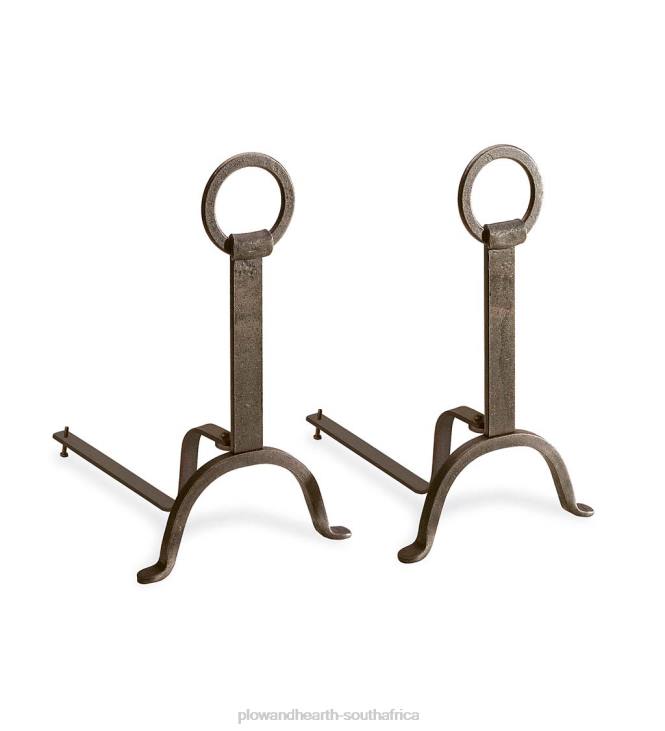 Accessories Plow & Hearth Blacksmith Andirons - Vintage Iron NFLB2855