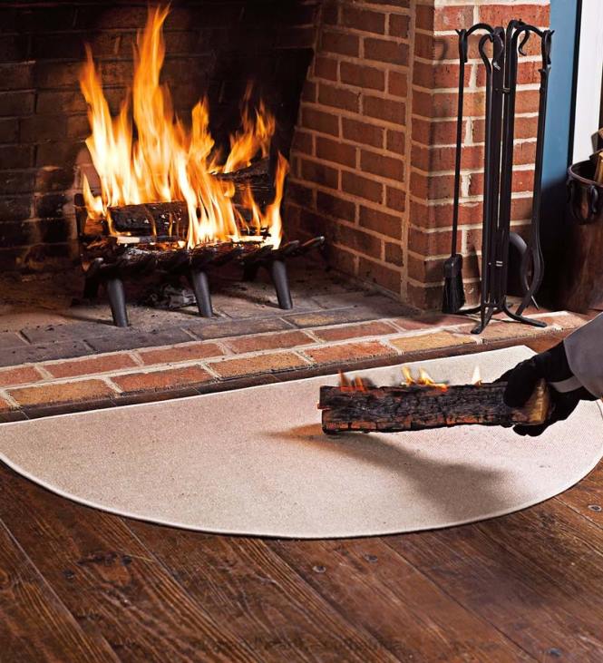 Accessories Plow & Hearth Flame-Resistant Fiberglass Half-Round Rug NFLB2801