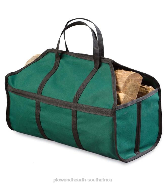 Accessories Plow & Hearth Canvas Log Carrier, Green NFLB2986