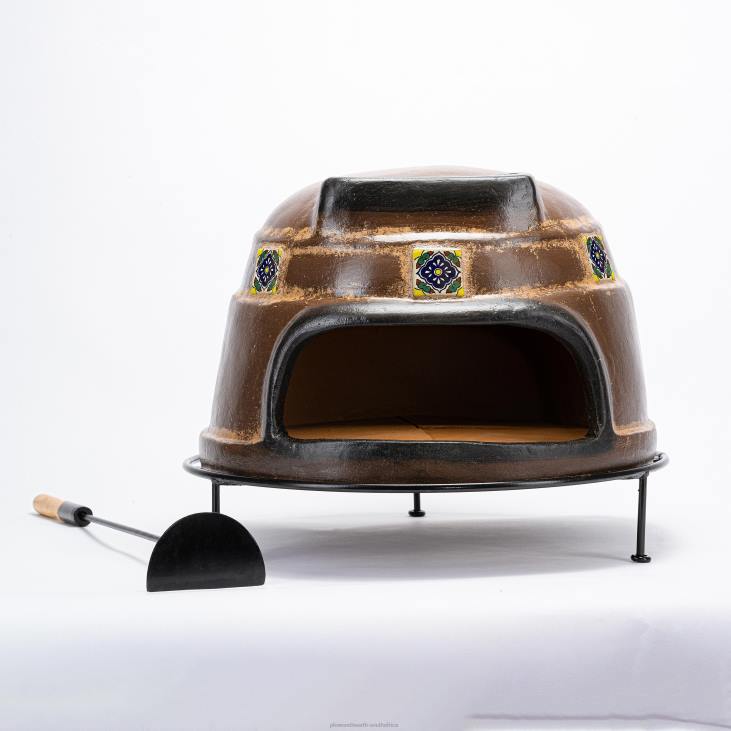 Accessories Plow & Hearth Talavera Brown Pizza Oven NFLB2949