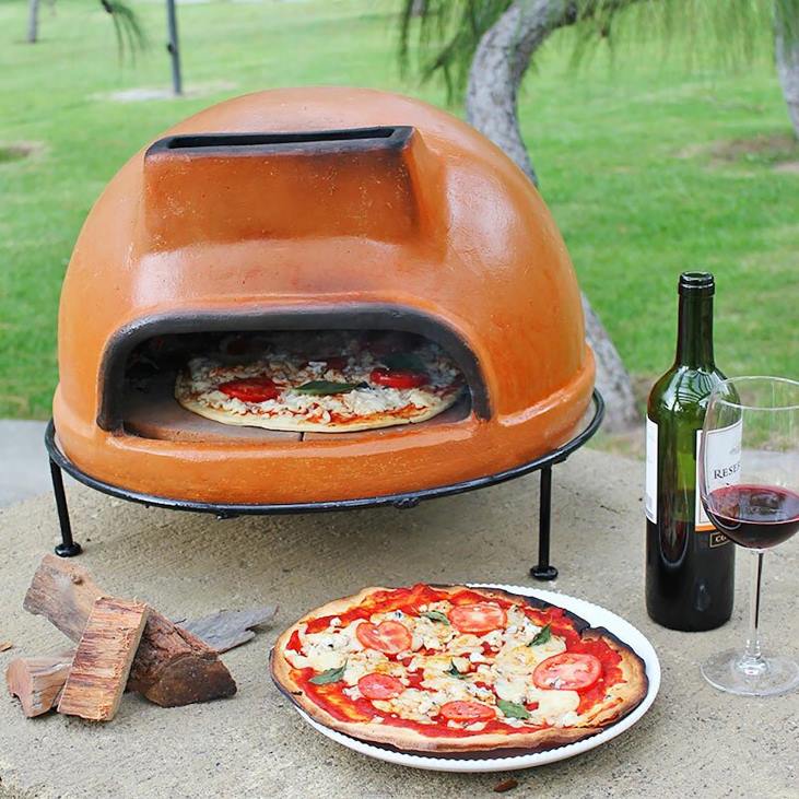Accessories Plow & Hearth Talavera Liso Pizza Oven NFLB2946