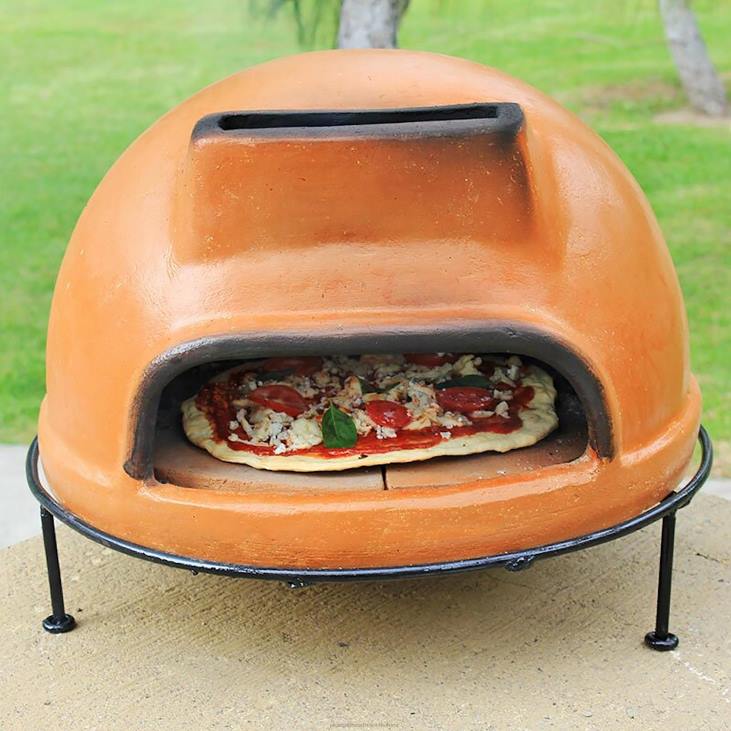 Accessories Plow & Hearth Talavera Liso Pizza Oven NFLB2946