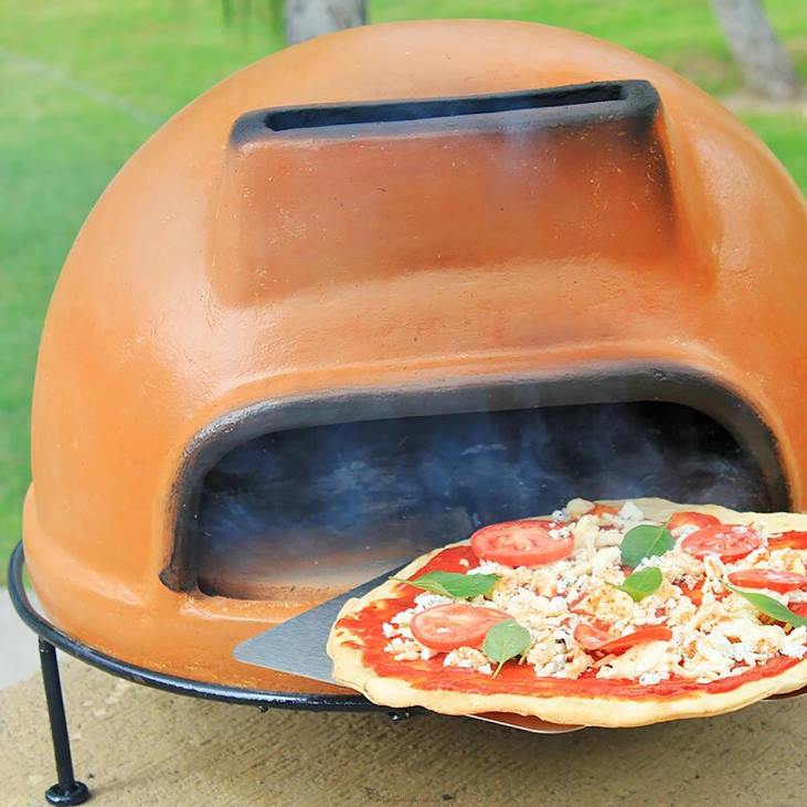 Accessories Plow & Hearth Talavera Liso Pizza Oven NFLB2946