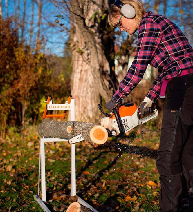 Accessories Plow & Hearth Foldable Steel Smart Log Holder Sawhorse - White NFLB2960