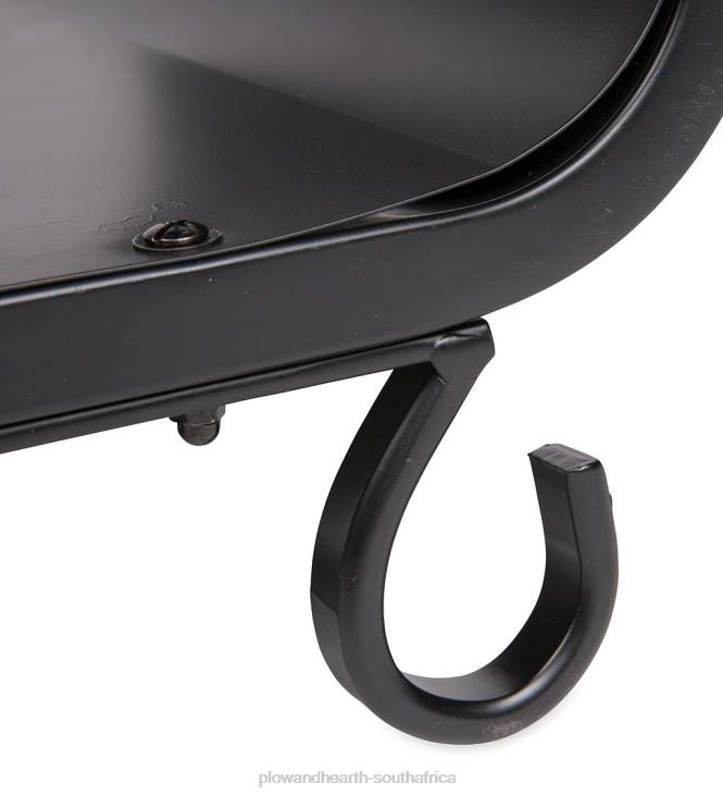 Accessories Plow & Hearth Compact Log Rack, Cast Iron with Scrollwork Design - Black NFLB2961
