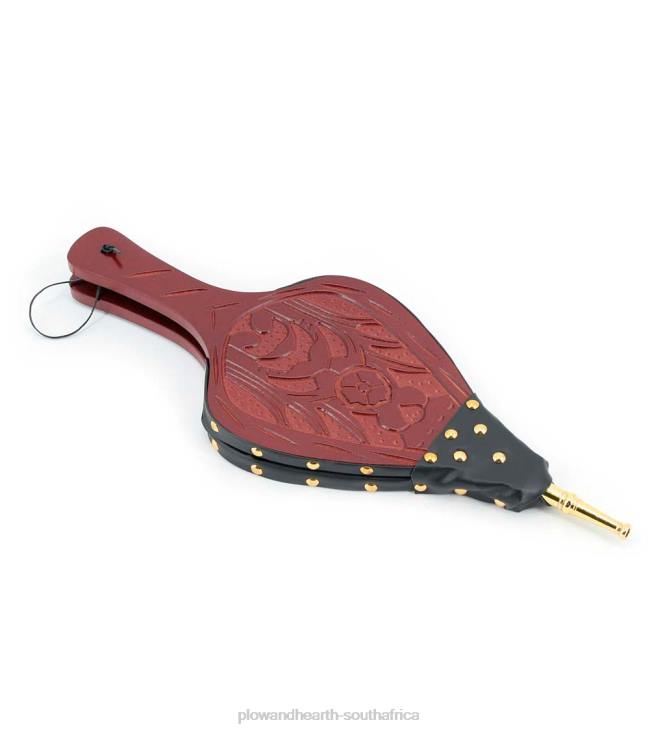 Accessories Plow & Hearth Carved Wood and Leather Fireplace Bellows NFLB2852