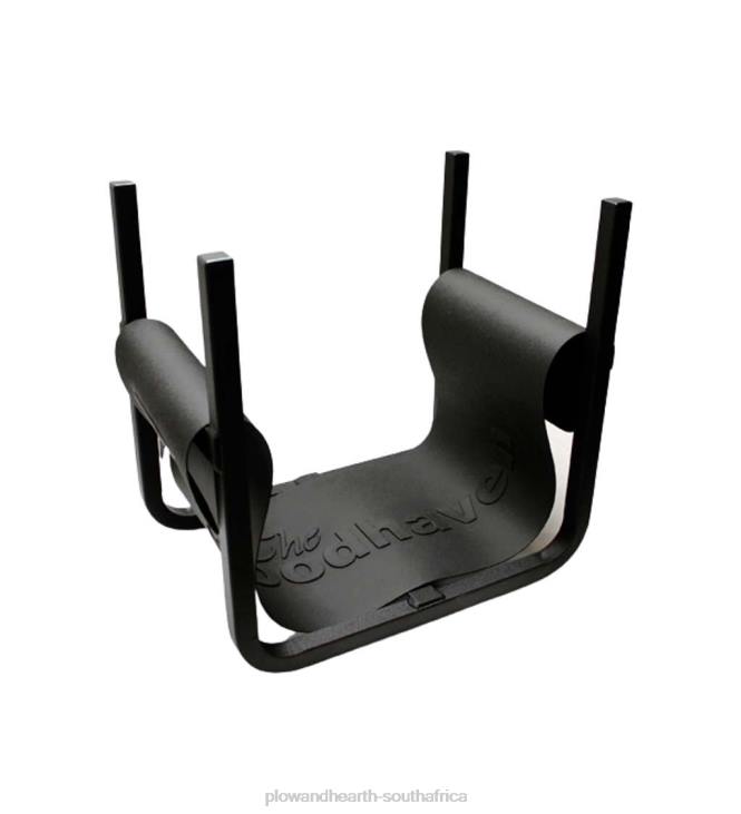 Accessories Plow & Hearth Haven Firewood Rack with Carrier - Black NFLB2850