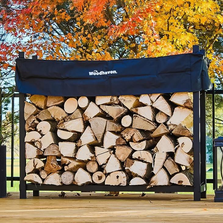 Accessories Plow & Hearth Portable Wood Rack with Cover NFLB2849