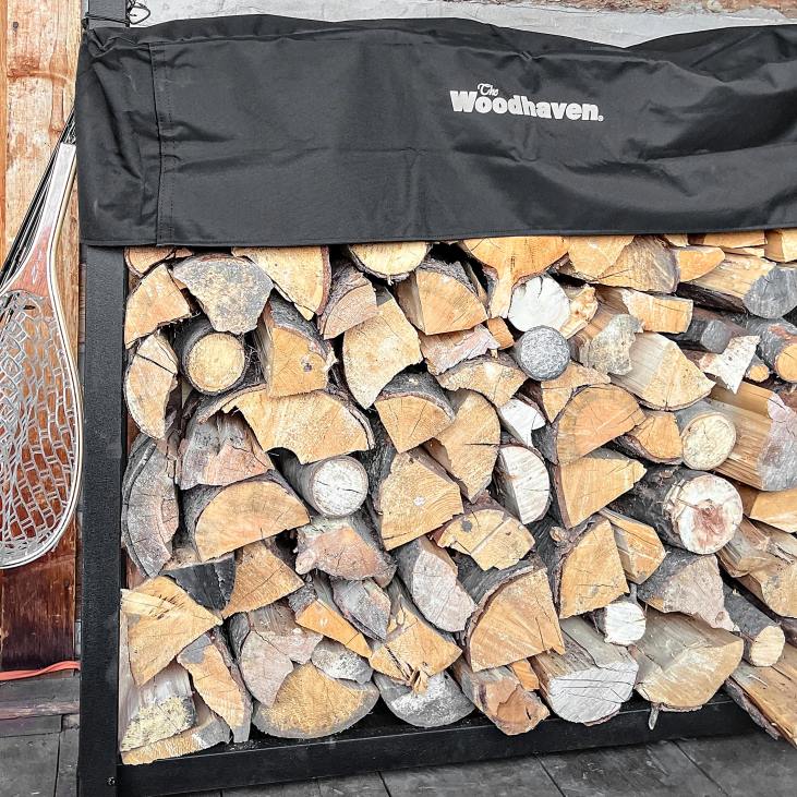 Accessories Plow & Hearth Portable Wood Rack with Cover NFLB2849