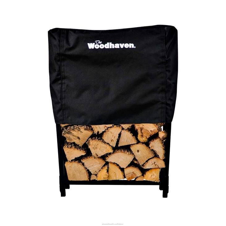 Accessories Plow & Hearth Tall Portable Wood Rack with Cover - Black NFLB2846