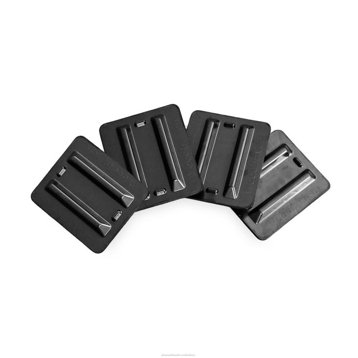 Accessories Plow & Hearth Wood Rack Support Bases, Set of 4 - Black NFLB2848