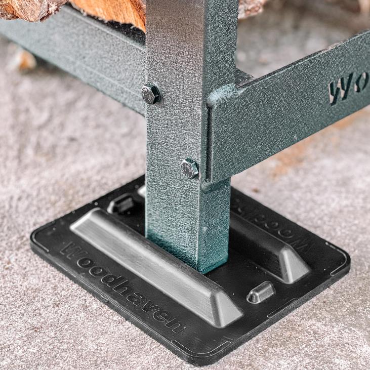 Accessories Plow & Hearth Wood Rack Support Bases, Set of 4 - Black NFLB2848