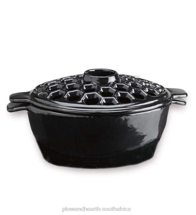Accessories Plow & Hearth 2.3 QT. Cast Iron Lattice Wood Stove Steamer - Black NFLB3228