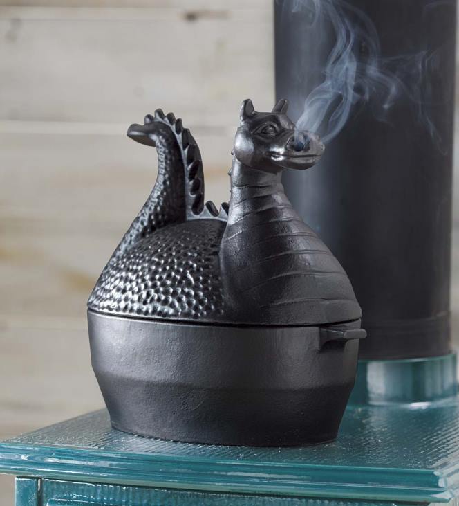Accessories Plow & Hearth Dragon Woodstove Steamer in Cast Iron - Black NFLB2837