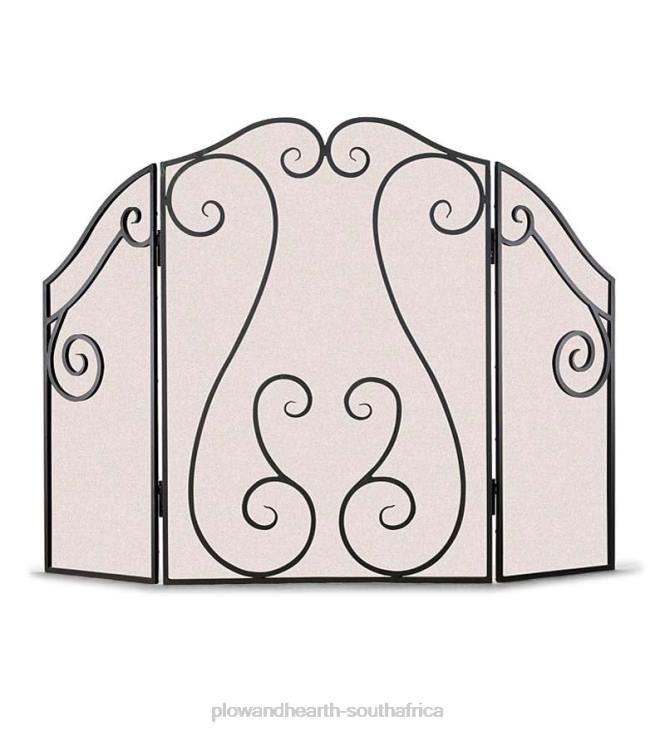 Fireplace Plow & Hearth Antique Scroll Screen - Black NFLB2897