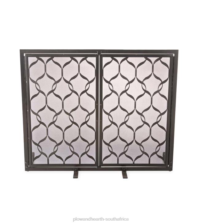 Fireplace Plow & Hearth Astoria Two-Door Fireplace Screen, Small - Black NFLB3137