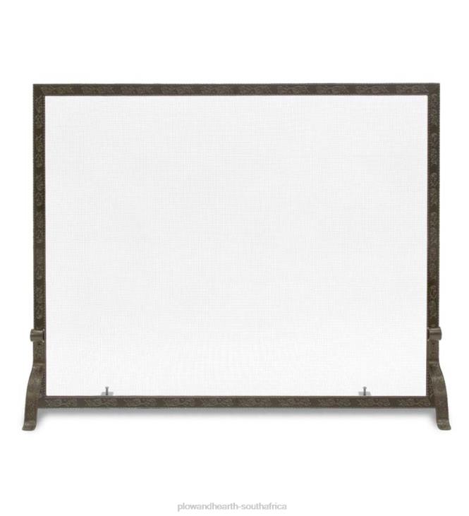 Fireplace Plow & Hearth Bay Branch Embossed Single Panel Fireplace Screen - Bronze NFLB2888