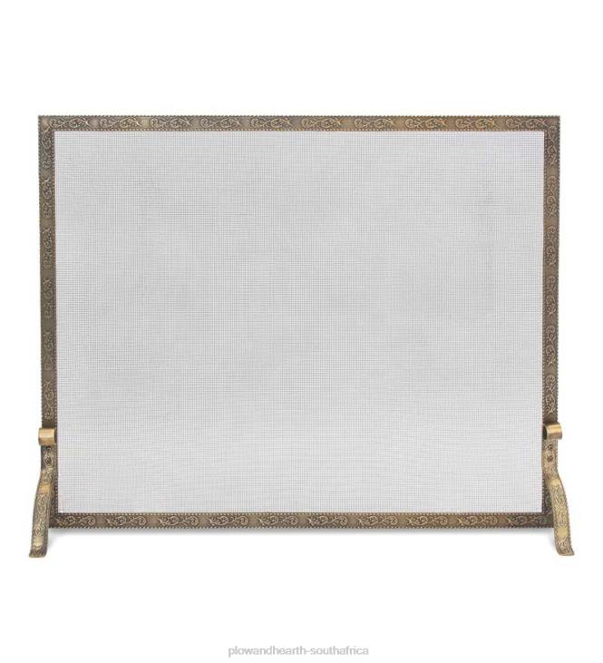 Fireplace Plow & Hearth Bay Branch Embossed Single Panel Fireplace Screen - Bronze NFLB2888