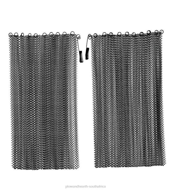 Fireplace Plow & Hearth Black Mesh Curtain Fireplace Screen Curtain Pairs NFLB2898