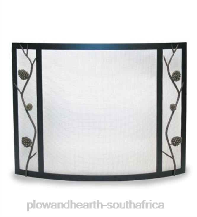 Fireplace Plow & Hearth Bowed Pine Cone Fireplace Screen - Black NFLB2908