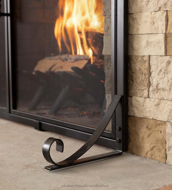 Fireplace Plow & Hearth Deep Creek Fire Screen with Doors, Large - Black NFLB3240
