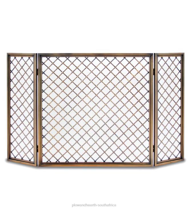 Fireplace Plow & Hearth Hartwick Tri-Panel Folding Fireplace Screen - Nickel NFLB2921