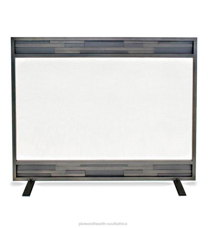 Fireplace Plow & Hearth Lanier Single Panel Fireplace Screen in Natural Iron Finish - Iron NFLB2899