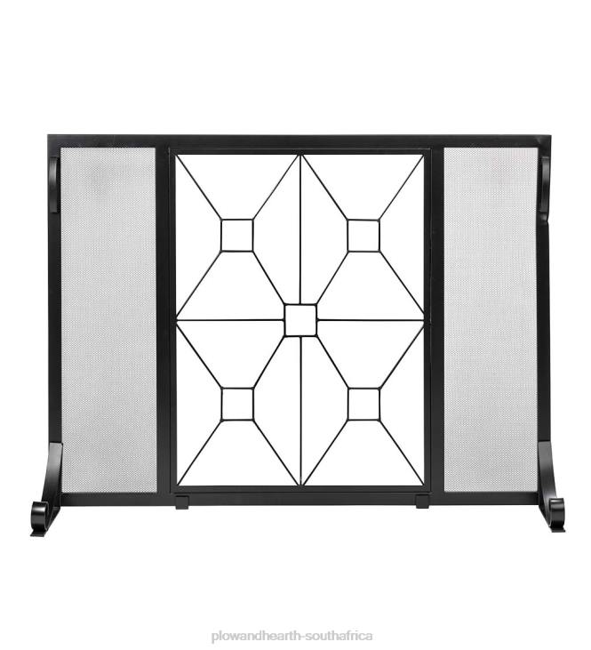Fireplace Plow & Hearth Manhattan Tempered Glass Flat Guard Fire Screen, Small - Black NFLB3168