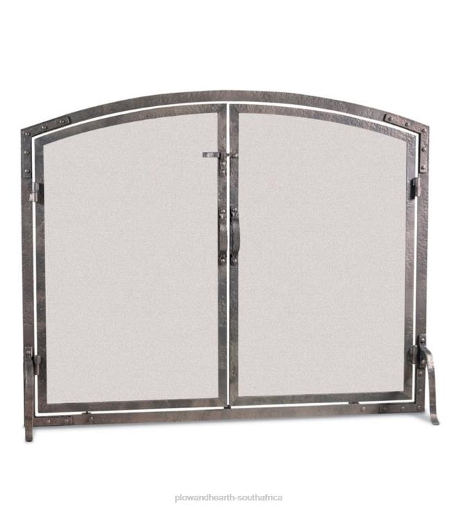 Fireplace Plow & Hearth Old World Forged Iron Arched Door Fireplace Screen NFLB2903