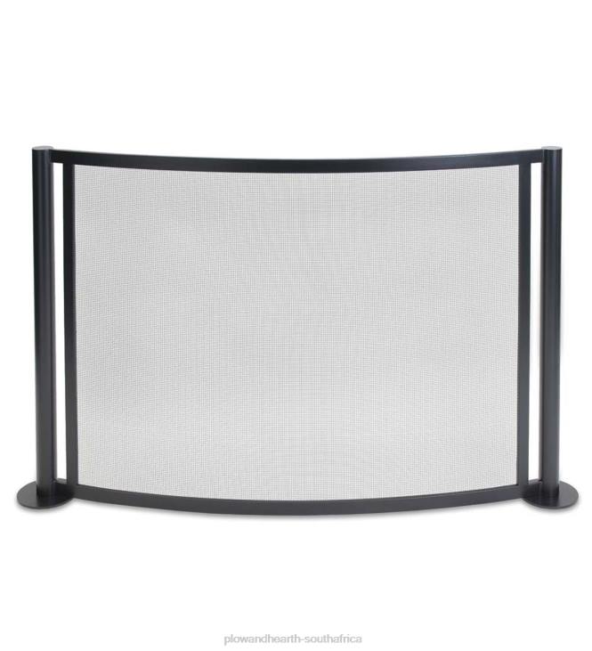 Fireplace Plow & Hearth Panorama Bowed Fireplace Screen - Black NFLB2901