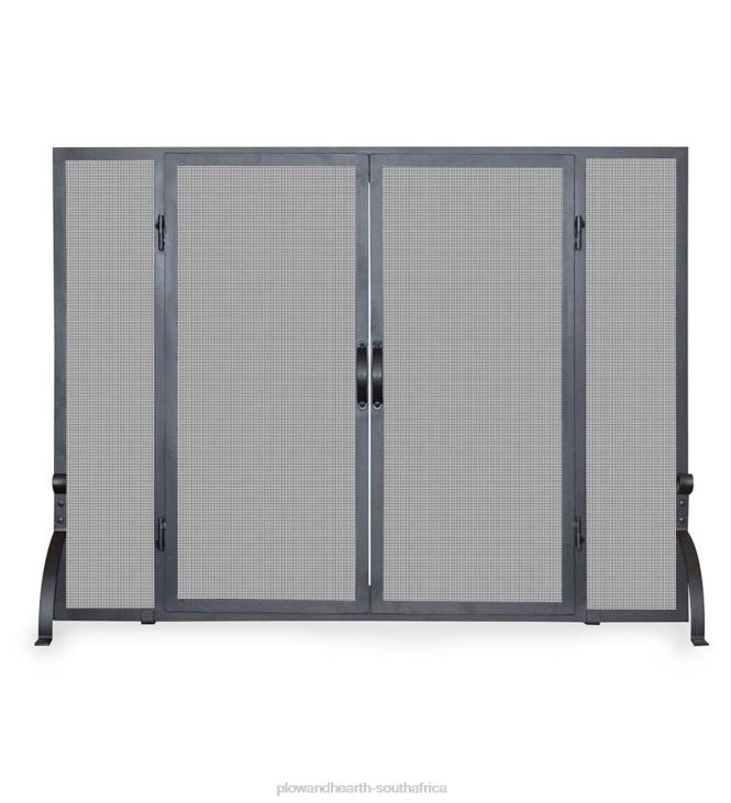 Fireplace Plow & Hearth Single Panel Wrought Iron Fireplace Screens with Doors NFLB2881