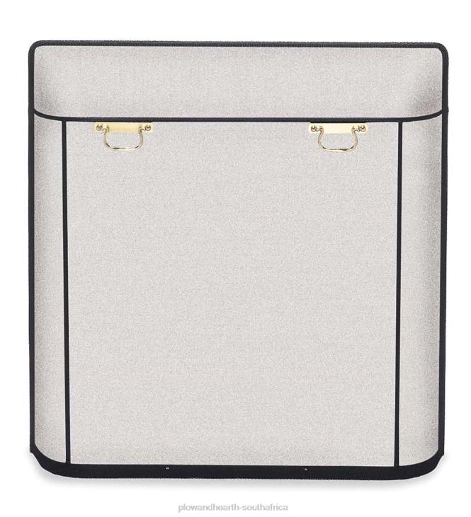 Fireplace Plow & Hearth Small Custom Fireplace Screen, Black Spark Guard with Brass Handles - 1,000 to 1,500 sq. inches - Black NFLB2914