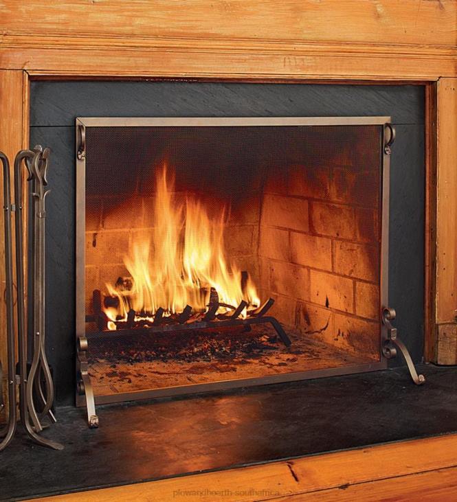 Fireplace Plow & Hearth Solid Steel Classic Flat Guard Fire Screens NFLB2873