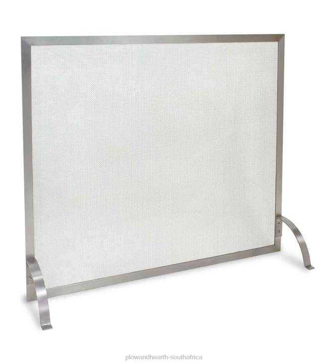 Fireplace Plow & Hearth Stainless Steel Newport Single-Panel Fireplace Screen - Stainless Steel NFLB2906