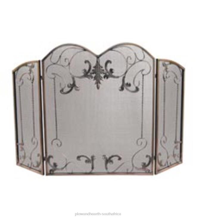 Fireplace Plow & Hearth Venetian Bronze Three-Panel Fire Screen - Bronze NFLB2896