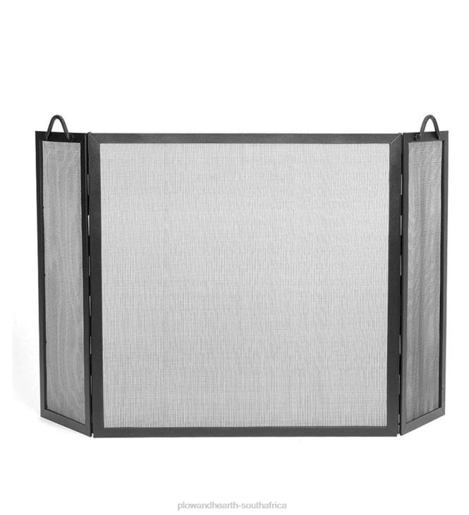 Fireplace Plow & Hearth Wrought Iron Twisted Rope Folding Fireplace Screen - Bronze NFLB2902