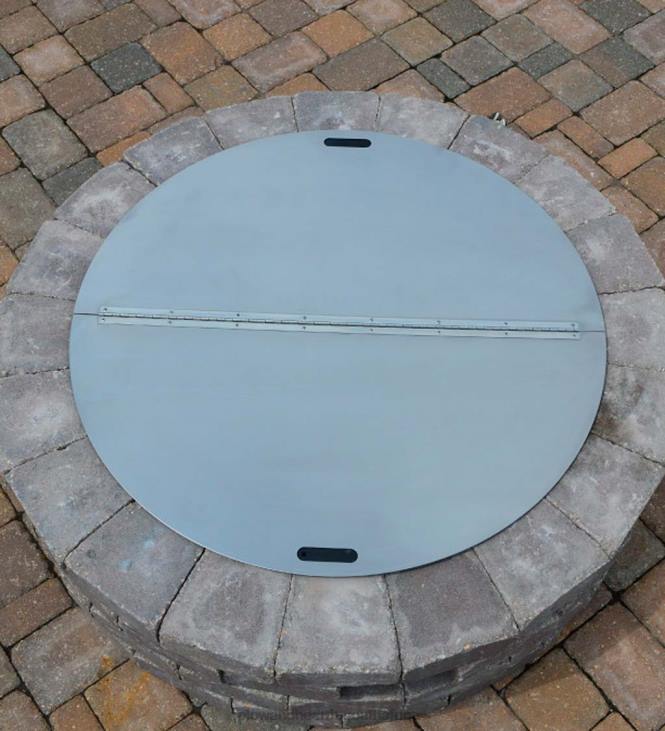 Fireplace Plow & Hearth Heavy-Duty Stainless Steel Round Fire Pit Cover NFLB2832
