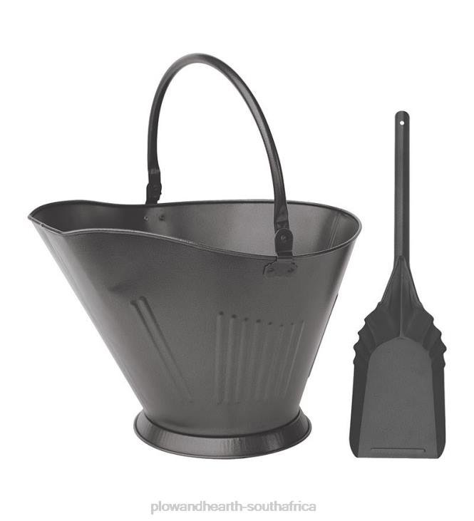 Fireplace Plow & Hearth Olde World Finish Coal Hod With Shovel - Black NFLB2829