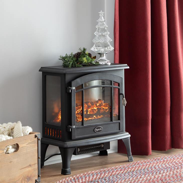 Fireplace Plow & Hearth Panoramic Quartz Infrared Stove Heater - Black NFLB2932