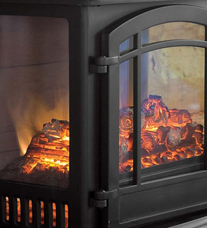 Fireplace Plow & Hearth Panoramic Quartz Infrared Stove Heater - Black NFLB2932