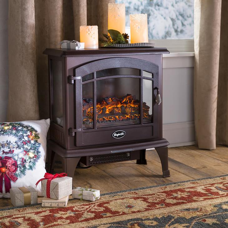 Fireplace Plow & Hearth Panoramic Quartz Infrared Stove Heater - Black NFLB2932