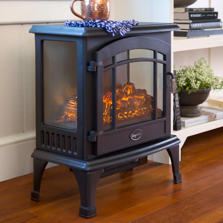 Fireplace Plow & Hearth Panoramic Quartz Infrared Stove Heater - Black NFLB2932