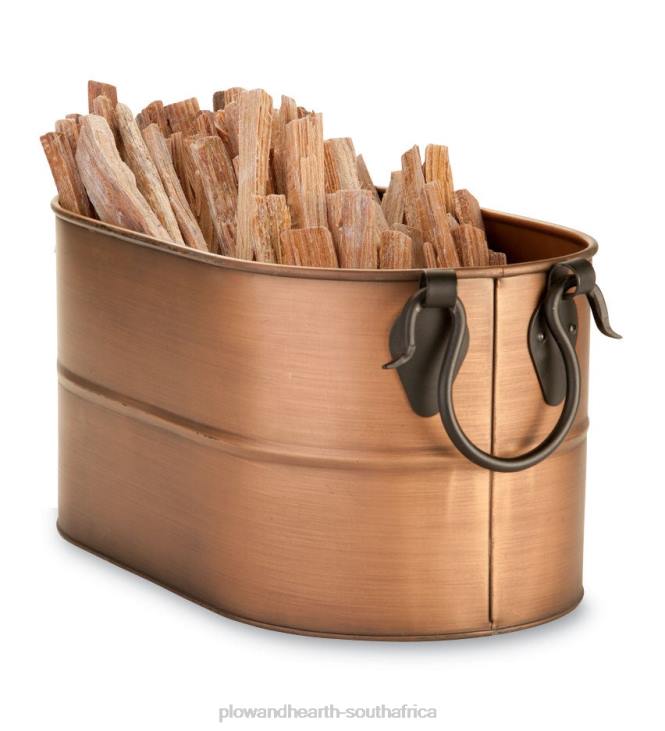 Fireplace Plow & Hearth Copper Finished Firewood Bucket NFLB2707
