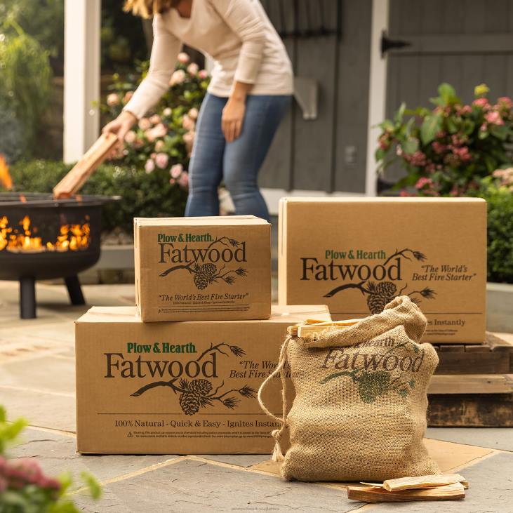 Fireplace Plow & Hearth Fatwood Fire-Starter Pre-Split Kindling NFLB2705