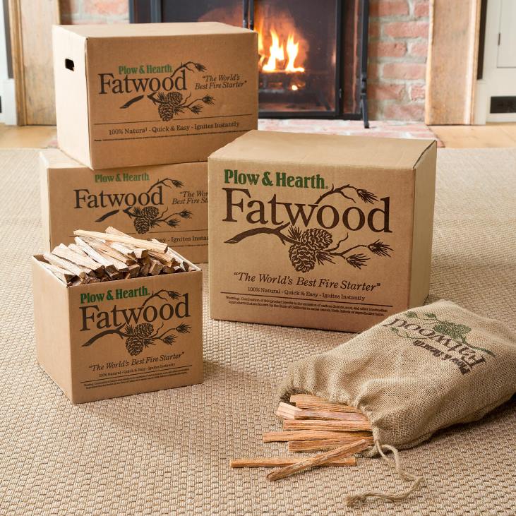 Fireplace Plow & Hearth Fatwood Fire-Starter Pre-Split Kindling NFLB2705
