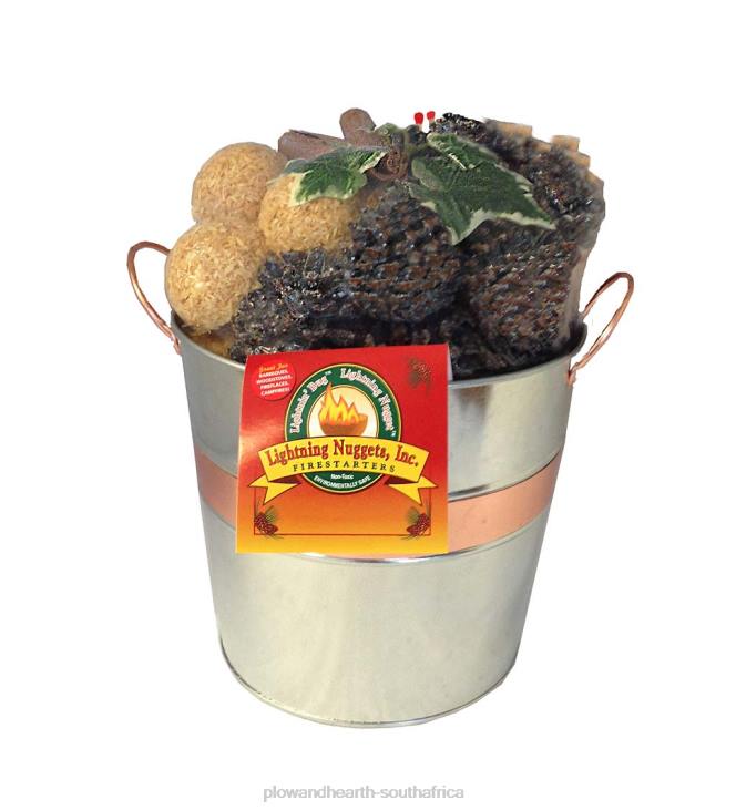 Fireplace Plow & Hearth Fire Starter Gift Set in Galvanized Bucket NFLB2709