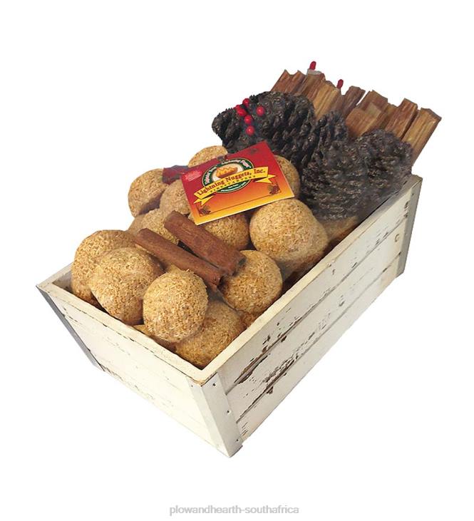 Fireplace Plow & Hearth Fire Starter Gift Set in Wooden Crate NFLB2713