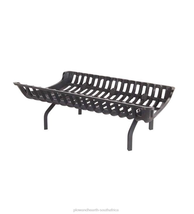 Fireplace Plow & Hearth Cast Iron Basket Self-Feeding Fireplace Grate NFLB2811
