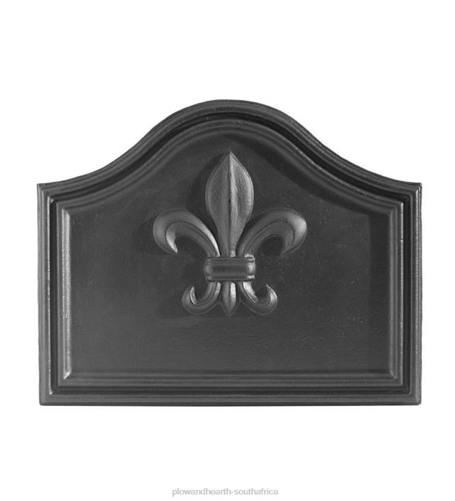 Fireplace Plow & Hearth Fleur de Lis Cast Iron Fireplace Fireback In Matte Black Finish NFLB2818