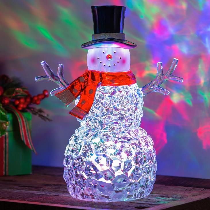 Fireplace Plow & Hearth Multicolor Lighted Snowman Table Decor NFLB2821